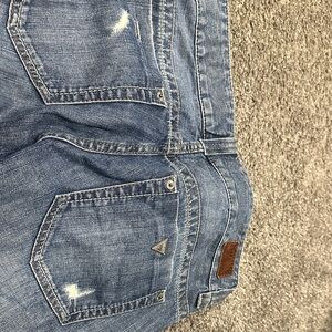 Guess Light Blue Distressed Denim Jeans with Triangle Logo